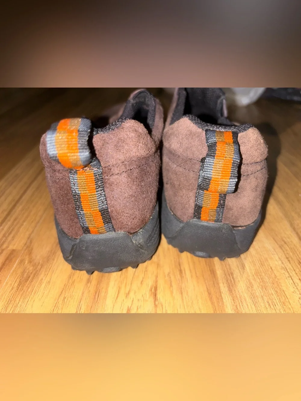Merrell Brown Suede Kids Slip-On Loafers